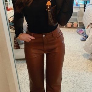 Aritzia Wilfred Melina Pants Cognac